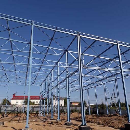 Монтаж металлоконструкций склада размером 36х41